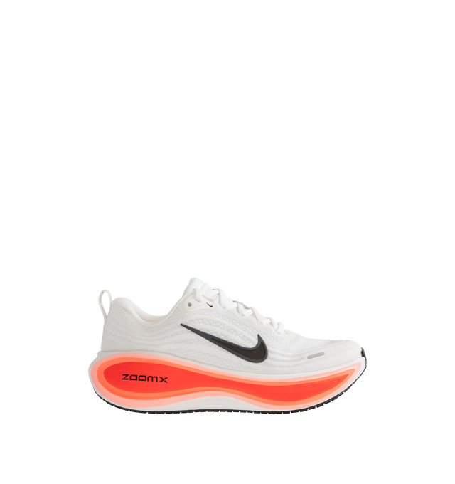 Image 1 of 5 - WHITE - NIKE Vomero Plus Sneaker featuring a stack of full-length ZoomX foam, engineered mesh upper, ZoomX foam midsole, durable traction, high-abrasion rubber outsole, webbed lace loops for an adjustable fit and reflective design details.