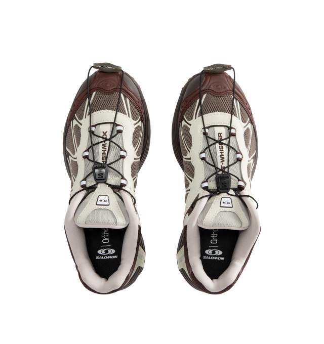 Image 5 of 5 - BROWN - SALOMON XT-WHISPER Sneaker featuring quickLACE closure, textile lining, rubber sole, agileCHASSIS, EnergyCell midsole and OrthoLite diecut sockliner.