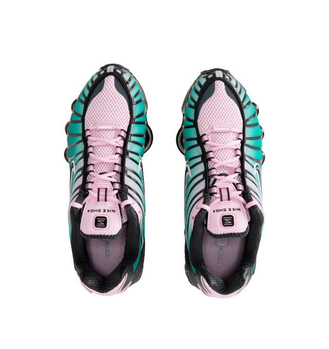 Image 5 of 5 - MULTI - NIKE Shox TL Fade Sneaker featuring breathable mesh, full-length Nike Shox technology with moderator plates, combination upper with full TPU cage, molded overlays throughout midfoot, TPU plate in heel between midsole and Nike Shox technology, foam midsole and reflective details.