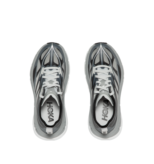 Image 5 of 5 - GREY - Hoka Men's U Mafate Speed 4 Lite Sneaker featuring ripstop and rubber upper with vibram sole, lace-up front, flat tongue design and padded collar. Imported from Vietnam.