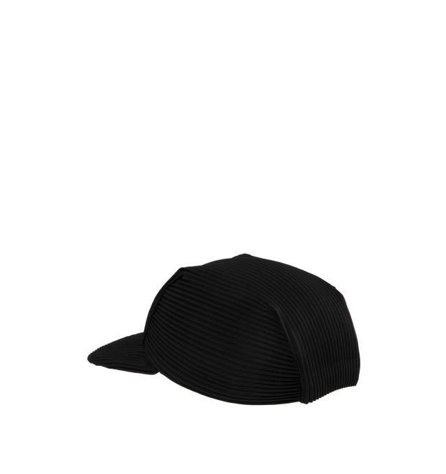 Image 2 of 2 - BLACK - ISSEY MIYAKE Pleated Cap features a combination of vertical and horizontal pleating. 100% polyester. 
