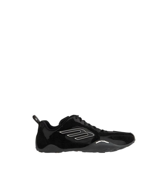 Image 1 of 5 - BLACK - BALENCIAGA Monday Ultra Sneaker featuring worn-out effect, Balenciaga logo embossed on the exterior, 3B sports icon artwork embroidered on the tongue, 3B sports icon artwork in rubber on each side, unity logo embroidered at the back of the heel, debossed size at the back of the heel and back pull-on tab. Upper: cotton, polyester. Sole: rubber.