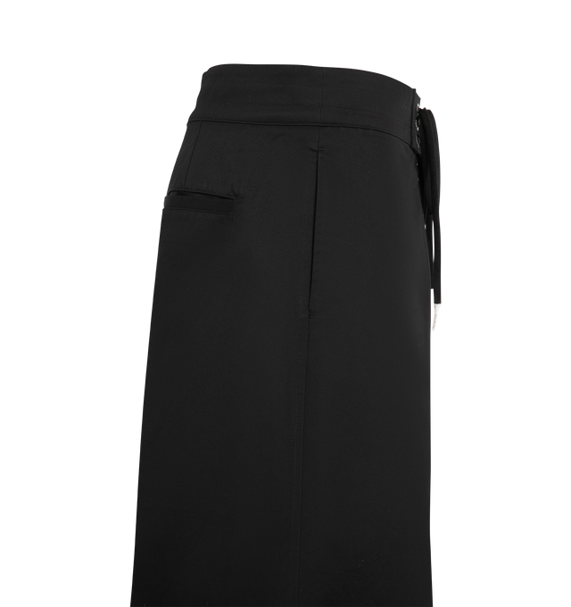Image 3 of 3 - BLACK - Nahmias Men's Oversized Board Short is crafted from cotton and features an oversized wide-leg silhouette, a swim trunk-inspired waist closure, and a signature Nahmias tag at the back waistband. Designed in Los Angeles, this relaxed style combines casual tailoring with board short-inspired detailing. Main Material: 100% Cotton. Designed in Los Angeles.