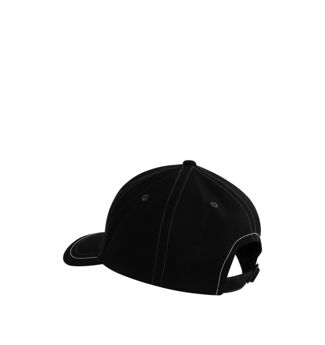 Image 2 of 2 - BLACK - AND WANDER Logo Cotton Twill Baseball Cap featuring six-panel construction, embroidered branding at front, stitched eyelets and adjustable closure. 100% cotton. 