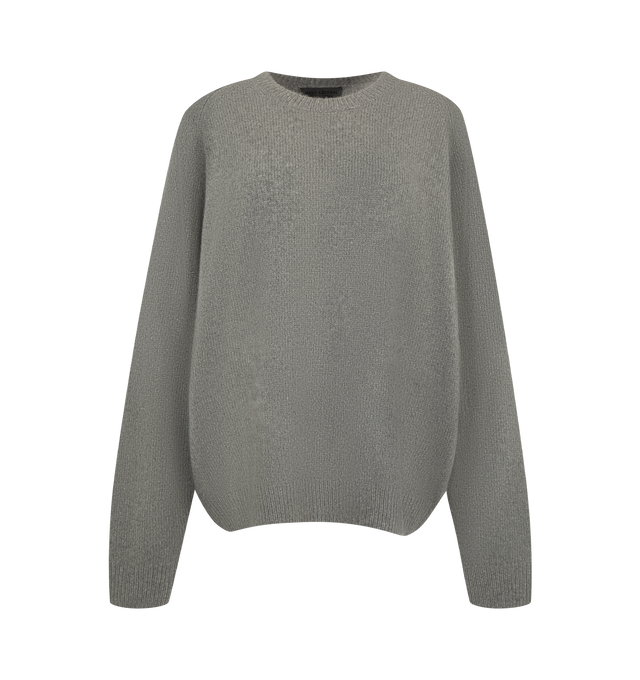 Image 1 of 2 - GREY - Nili Lotan Women's Trisha Sweater is crafted from a luxurious cashmere and silk blend and features a relaxed-fit silhouette with an elongated body and extended sleeve length. Knit in a chunky jersey stitch, this elevated essential is finished with raglan sleeve construction, rib-knit trims at the neck, cuffs, and hem, and the brand's signature center-back cable-knit detail. Main Material: 55% Cashmere, 45% Silk.