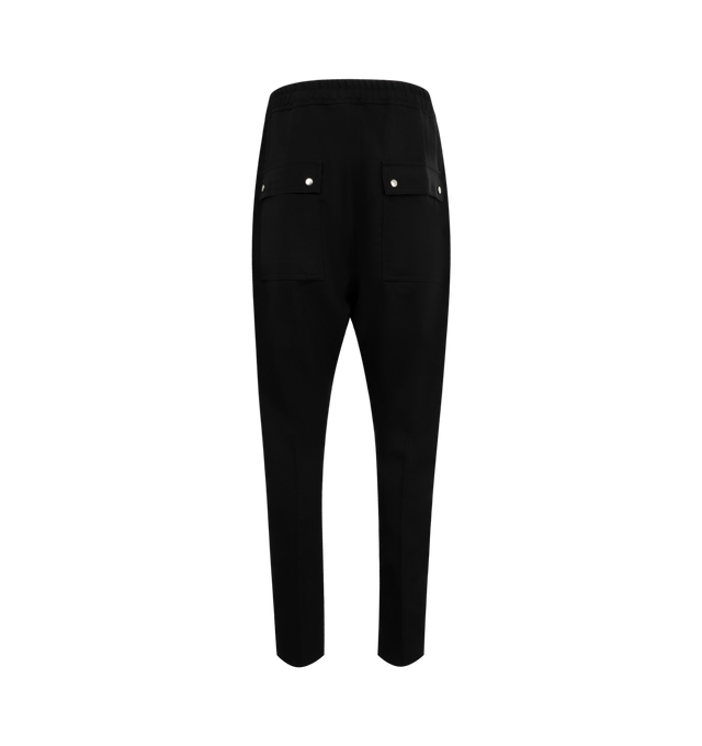 Image 2 of 3 - BLACK - RICK OWENS Bela Pants featuring an exposed front zipper, eyelet and rivet details at its side pockets and a drawstring at the waist. 97% cotton, 3% elastane.