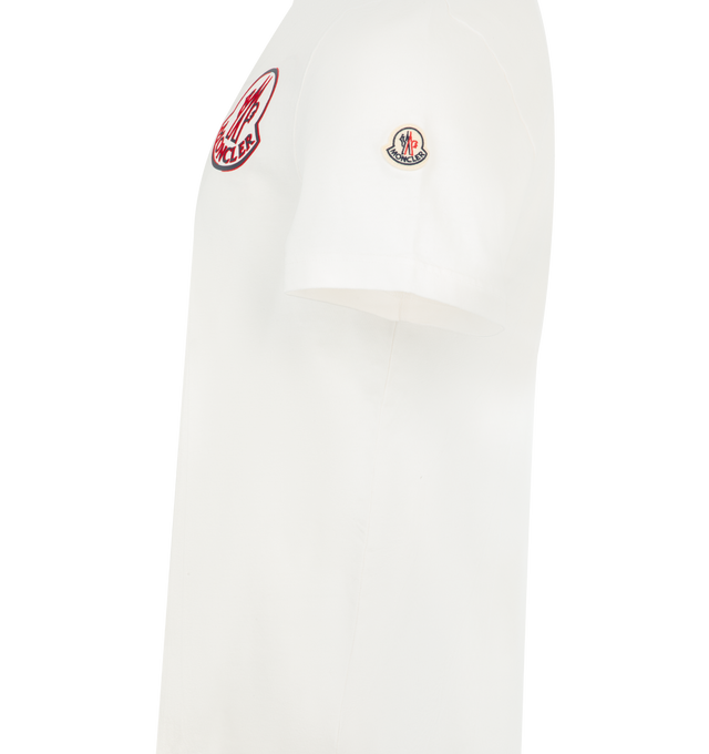 Image 3 of 3 - WHITE - MONCLER Logo Cotton T-Shirt featuring organic cotton jersey, crew neck, short sleeves and printed logo. 100% cotton. Made in Turkey.
