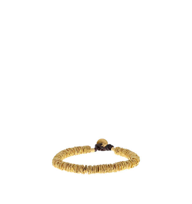 Image 1 of 1 - GOLD - ELI HALILI Signature Gold Disc Bracelet featuring 22K gold wide discs on leather cord with button closure. Made in New York. Hirshleifers offers a range of initial pieces from this collection in-store. For personal consultation and detailed information about jewelry, please contact our dedicated stylist team at personalshopping@hirshleifers.com. This item may be restricted for online purchase to international clients. For assistance purchasing this item please contact our dedicated sty