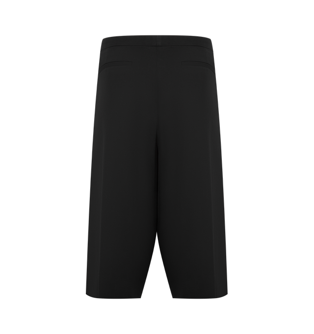 Image 2 of 3 - BLACK - THE ROW Kalyan Short featuring high-rise tailored short in fluid Japanese wool gabardine with wide leg, pleated front, and side seam pockets. 100% wool. Made in Italy.