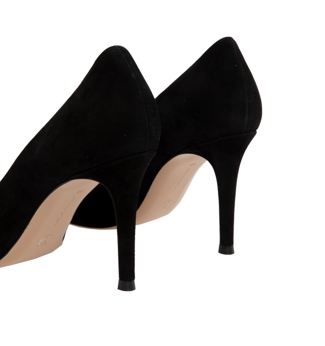 Image 3 of 4 - BLACK - GIANVITO ROSSI Gianvito 85mm Pumps featuring suede upper, point toe, slip-on style, leather lining and leather sole. Made in Italy.