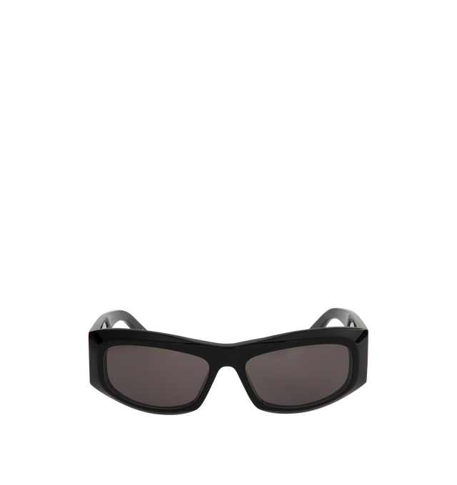 Image 1 of 3 - BLACK - BALENCIAGA Squared Sunglasses featuring acetate frame, squared shape, thick frame and logo on arms. Frame material: acetate. Lens material: bio nylon.
