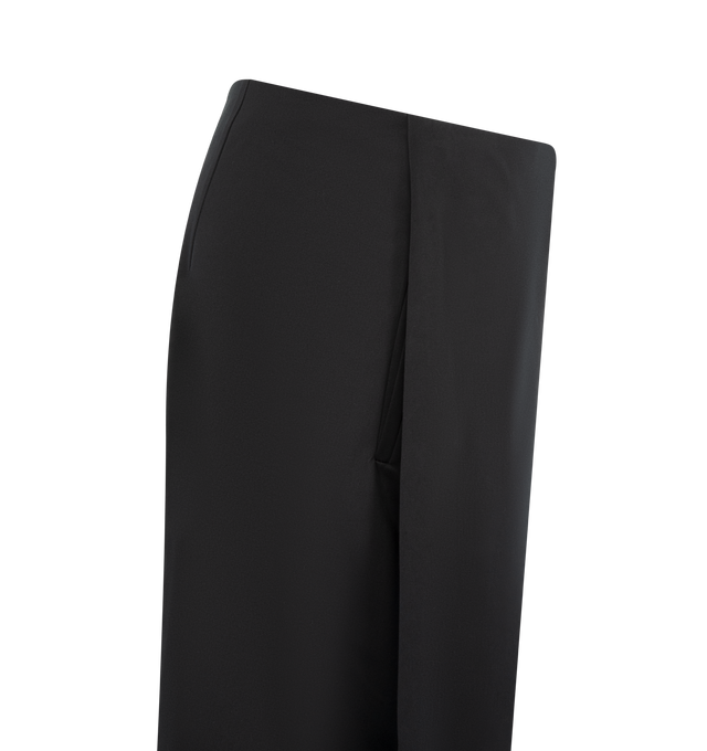 Image 3 of 3 - BLACK - THE ROW Galileo Pant featuring mid-rise pants in silk and Pima cotton with a barrel leg, folded side pleats and concealed side welt pockets. 76% cotton, 24% silk. Made in Italy.