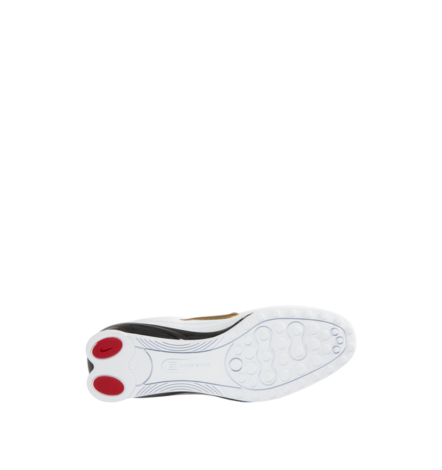 Image 4 of 5 - WHITE - NIKE Shox Z Sneaker featuring a slim, low-profile shape, textile upper, synthetic leather accents, Nike Shox columns, circular Waffle outsole, foam midsole and rubber outsole.