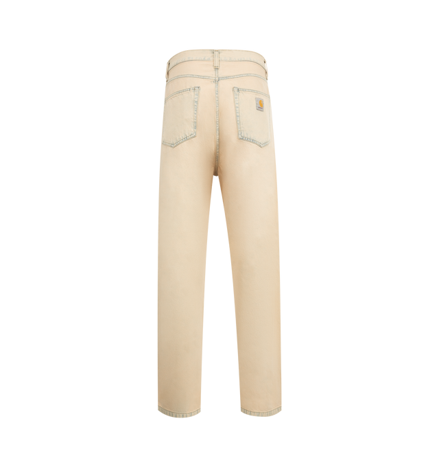 Image 2 of 3 - NEUTRAL - Carhartt WIP Landon Pant made of Robertson denim, which is a heavyweight fabric that has been stone-washed for a softer feel. It is cut in a loose tapered fit with a regular waist, and a roomy upper leg which tapers below the knee. The five-pocket style is detailed with a Square Label on the rear. 100% Cotton 'Robertson' Denim, 12 oz.