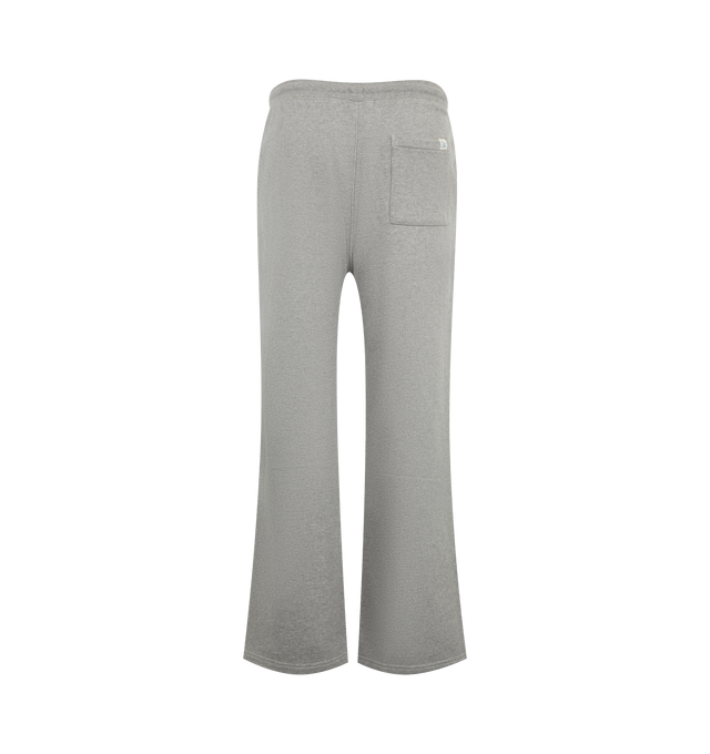 Image 2 of 3 - GREY - Merz b. Schwanen Men's Authentic Fleece Straight Leg Sweatpants are crafted from 100% organic cotton and feature the brands heavyweight Authentic Fleece, a durable loopback fabric with a garment-dyed finish that creates a distinctive vintage-inspired look and feel. Details include side pockets, a single back pocket, an elastic waistband, and a cotton drawstring with metal aglets, finished with the signature swan loop label on the back pocket. Main Material: 100% Organic Cotton.