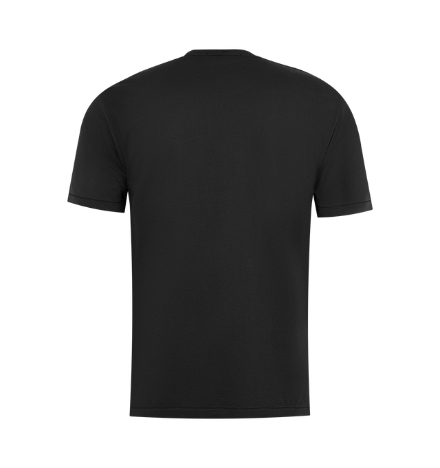 Image 2 of 2 - BLACK - STONE ISLAND Logo T-Shirt featuring crew neck, short sleeves, logo label on the chest and straight hem. 100% cotton.
