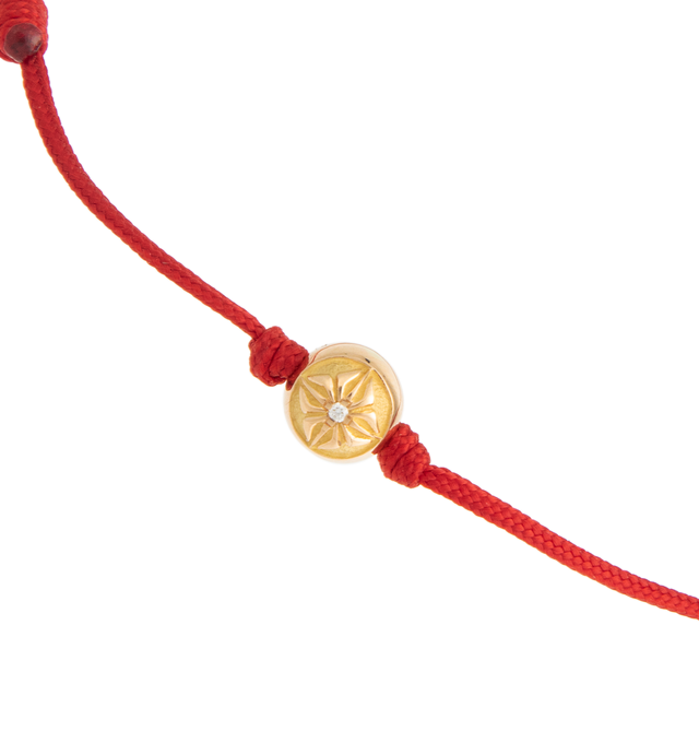 Image 2 of 2 - RED - SHAMBALLA Orb Bracelet featuring 18k yellow gold charm with diamond and finished with a sleek string. For personal consultation and detailed information about jewelry, please contact our dedicated stylist team at personalshopping@hirshleifers.com.