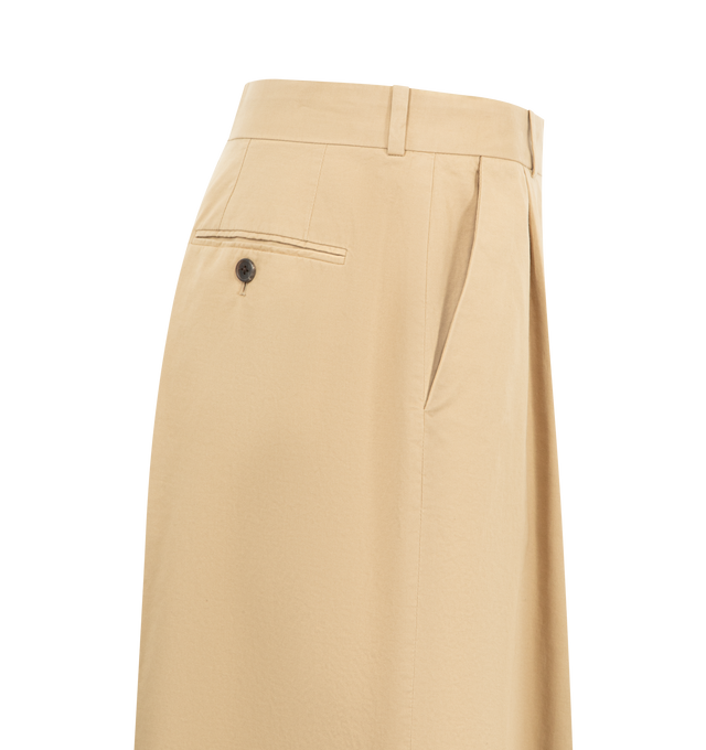 Image 3 of 3 - BROWN - THE ROW Lior Pant featuring tailored low-rise trouser in fluid Japanese wool gabardine with wide cuffed leg, front double pleats and side slash pockets. 100% wool. Made in Italy.
