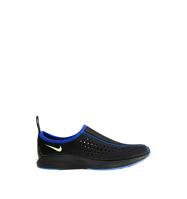 Image 1 of 5 - BLACK - Nike Women's Air Superfly Slip Neo SP Sneakers feature a stretchy textile upper in Orange Frost, Pink Prime, Lime Blast, and White. The laceless silhouette is designed with oversized side perforations for added breathability, while Nike Air cushioning, a foam midsole, and a rubber outsole complete the construction. Upper: Textile. Midsole: Foam. Sole: Rubber.