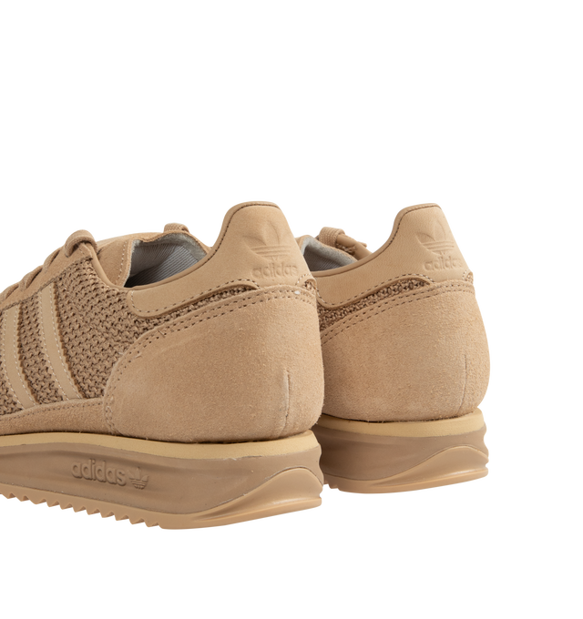 Image 3 of 5 - NEUTRAL - Adidas SL 72 RS lifestyle sneakers inspired by an archival '70s runner. Featuring a waffle-knit textile upper for breathability, suede overlays adding support, an EVA midsole cushion, and a rippled rubber outsole for traction. Unisex style in men's sizing.