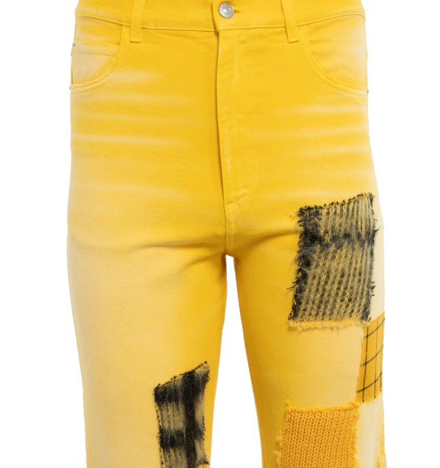DENIM JEANS WITH MOHAIR PATCHES (MENS)