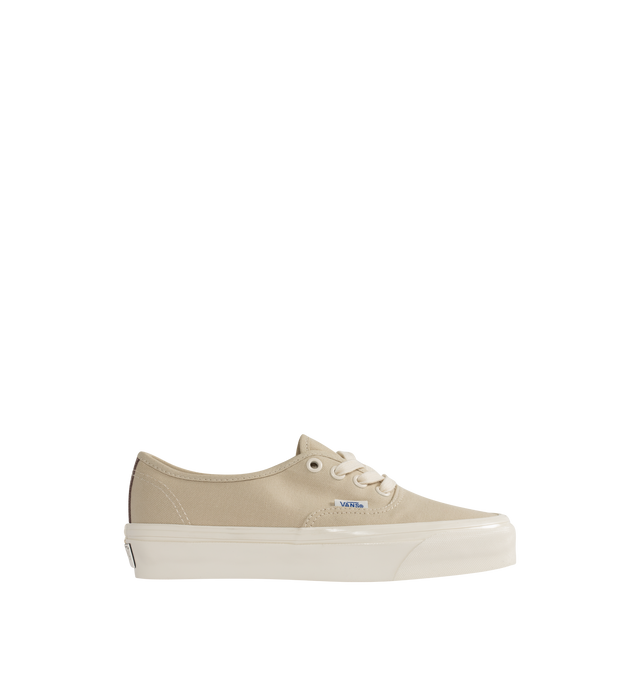 Image 1 of 5 - NEUTRAL - VANS Authentic Reissue 44 LX Sneakers featuring low-top, lightweight canvas upper,  lace-up closure, logo flag at outer side, rubber logo patch at heel, textured rubber midsole, treaded rubber sole and contrast stitching in white. Upper: canvas. Sole: rubber.  