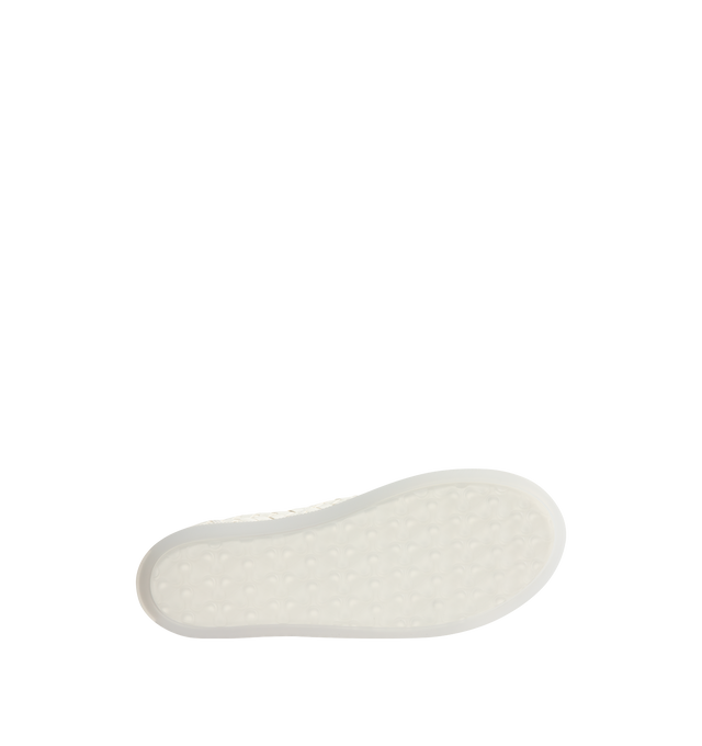 Image 4 of 5 - WHITE - BOTTEGA VENETA Serena Intrecciato Leather Sneakers featuring a heel logo patch, round toe, lace-up style, leather upper, leather lining and leather sole. Made in Italy.