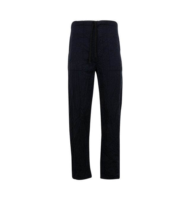 Image 1 of 3 - NAVY - KAPTAIN SUNSHINE Walk Easy Baker Trousers featuring tapered, relaxed-fit, garment-dyed, drawstring at elasticized waistband, four-pocket styling and button fly. 70% cotton, 30% linen. Made in Japan.