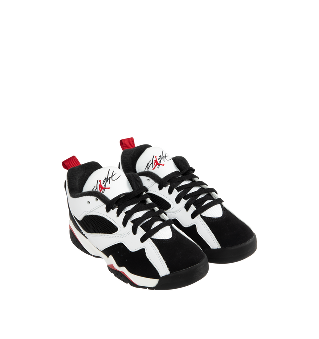 Image 2 of 5 - WHITE - JORDAN Air Jordan MVP 92 Sneaker featuring real and synthetic leather, Nike Air technology cushioning, foam midsole, rubber outsole, perforations on the sides to enhance airflow and pull tab on the heel.