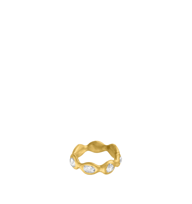 Image 1 of 3 - GOLD - PROUNIS Diamond Breccia Ring featuring a multi-stone ring broken up with smooth and rounded gold with faceted diamonds that sit in a natural setting. Diamond, 22K gold. 9mm wide. Hirshleifers offers a range of pieces from this collection in-store. For personal consultation and detailed information about jewelry, please contact our dedicated stylist team at personalshopping@hirshleifers.com. This item may be restricted for online purchase to international clients. For assistance purchas