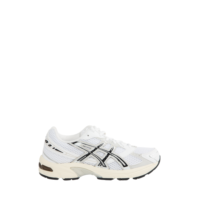 Image 1 of 5 - WHITE - ASICS Gel-1130 Sneaker featuring suede overlays, breathable mesh underlays, synthetic leather paneling, GEL technology in the heel, TRUSSTIC support system and dyed sockliner.