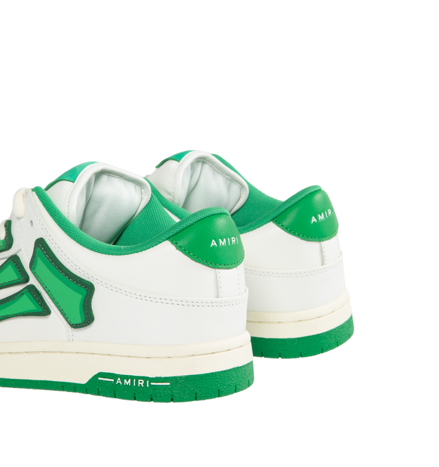 Image 3 of 5 - GREEN - AMIRI Chunky Skeltop Low featuring skeleton-patch detailing, perforated toebox, logo patch at the tongue, contrasting branded heel counter, logo at the sole and round toe. 