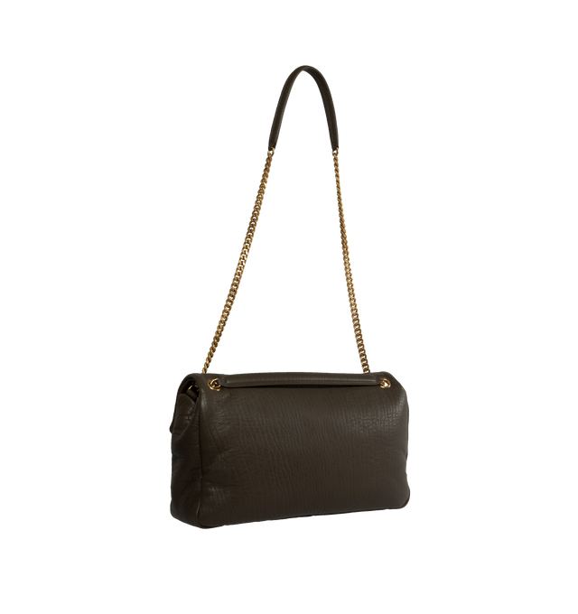 Image 3 of 3 - BROWN - SAINT LAURENT Jamie 4.3 bag featuring quilting top stitch, cotton lining, one interior slot pocket and one interior zipped pocket. 16.9 X 11.4 X 3.5 inches. Chain length: 21.3 inches. 100% leather. Made in Italy.  