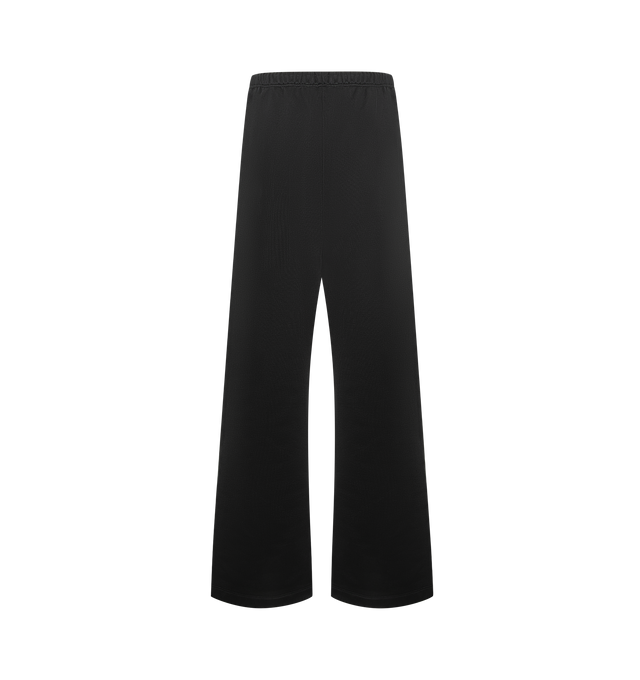 Image 2 of 3 - BLACK - FEAR OF GOD ESSENTIALS Lounge Sweatpant featuring drawstring closure, side seam pockets, rubberized logo at front and fleece lining. 72% polyester, 28% cotton.