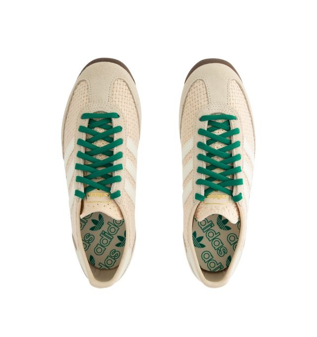 Image 5 of 5 - WHITE - ADIDAS SL 72 OG Sneakers featuring a mixed leather and textile upper, regular fit, lace closure, leather sockliner, flexible rubber outsole and iconic 3-Stripes and Trefoil branding.