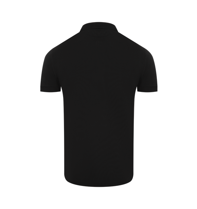 Image 2 of 2 - BLACK - TOM FORD Lyocell & Cotton Piqu Polo featuring short-sleeve polo, side vents, a classic spread collar and button half placket. 67% lyocell, 33% cotton. Made in Portugal.