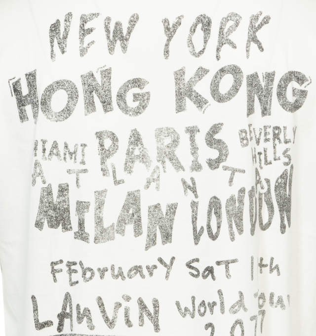 Image 4 of 4 - WHITE - LANVIN LAB X FUTURE Printed Tee featuring regular fit, short sleeve, crew neck, graphic printed design, straight hem and tonal stitching. 100% cotton. 