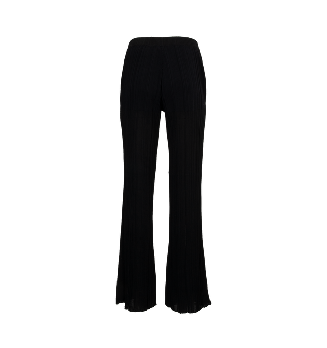 Image 2 of 4 - BLACK - STELLA MCCARTNEY Lightweight Plisse Knit Trousers featuring elastic waistband, side slant pockets and plisse fabric. 84% viscose, 16% polyamide. Made in Italy. 
