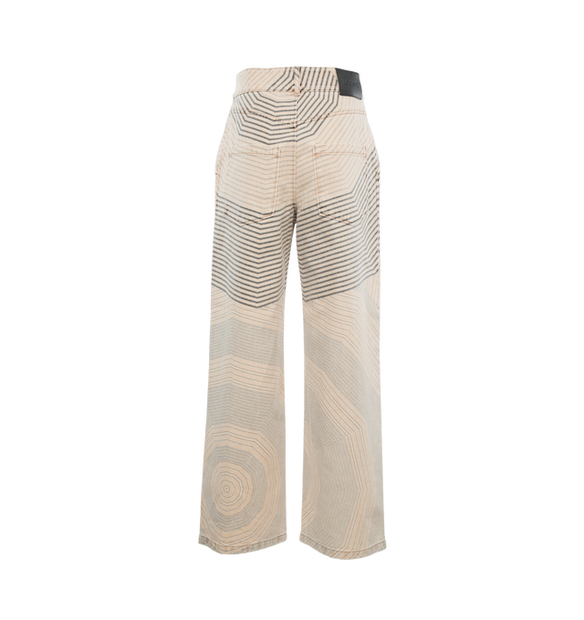 Image 2 of 5 - NEUTRAL - Loewe Paula's Ibiza Baggy Jeans crafted in medium-weight washed cotton denim in a relaxed fit, regular length, mid waistand loose leg. Featuring a placed web print, belt loops, concealed zip fastening, slash front pockets and rear patch pockets with V yoke and LOEWE embossed leather patch placed at the back. Main material: Cotton. Made in: ItalyLoewe Paula's Ibiza 2024 collection is inspired by the iconic Paula's boutique, synonymous with the counter cultural movement of 1970s Ibiza 