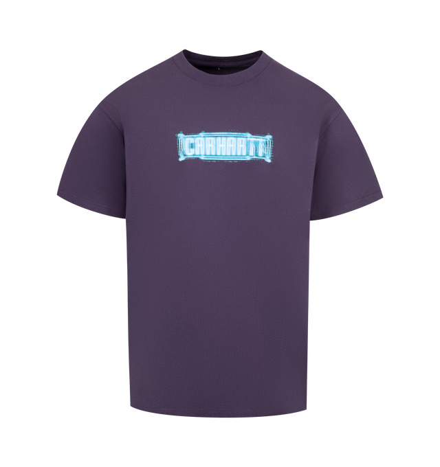 Image 1 of 2 - PURPLE - CARHARTT Electric Boogie Graphic T-Shirt featuring midweight organic-cotton jersey, crewneck, short sleeves and graphic on front and back. 100% organic cotton.