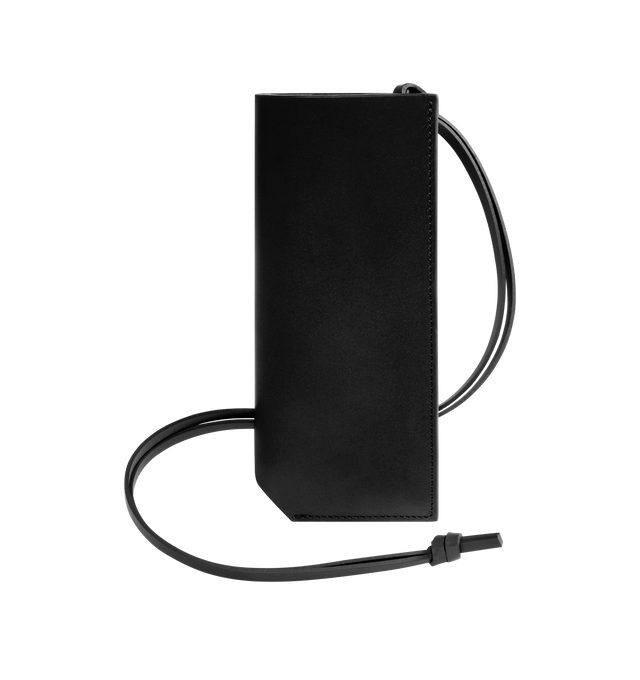 Image 2 of 3 - BLACK - AURALEE Leather Sunglasses Case featuring premium box calf leather, the interior is lined with Torays Ultrasuede and leather strap. 2.9cm x 6.4cm. Calf leather. Made in Japan.