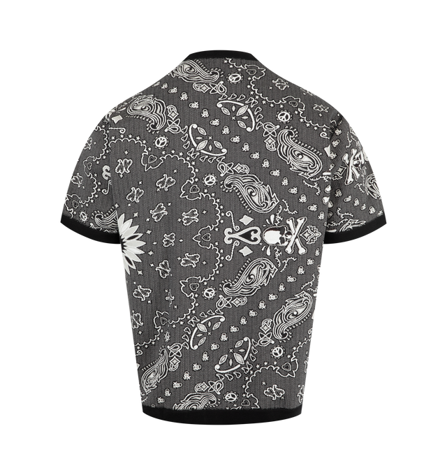 Image 2 of 3 - BLACK - MASTERMIND JAPAN Reversible Tee featuring regular fit, short sleeves, double-faced jaquard fabric and crew neck. 90% cotton, 10% polyurethane.