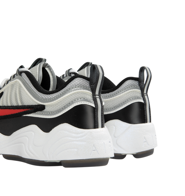 Image 3 of 5 - SILVER - NIKE Air Zoom Spiridon Sneaker featuring iconic running silhouette, reflective design lines, foam midsole and rubber outsole.