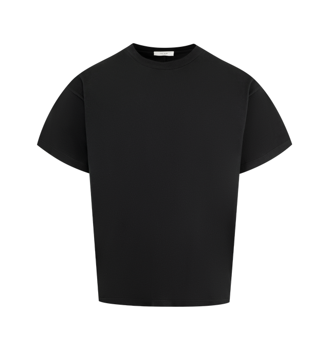 Image 1 of 2 - BLACK - The Row Sato T-Shirt featuring relaxed crewneck t-shirt in brushed organic cotton jersey with boxy fit, ribbed neckline, and signature center back detail. 100% cotton. Made in Italy.
