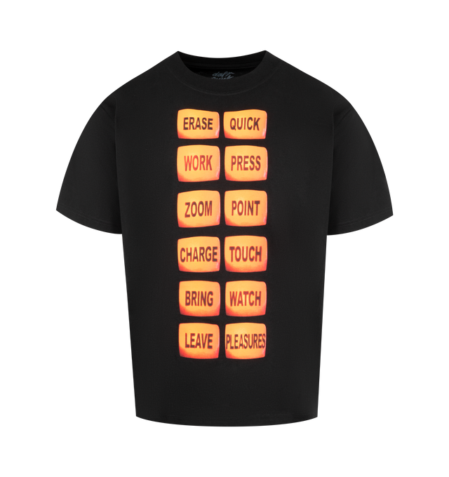 Image 1 of 2 - BLACK - PLEASURES X DAFT PUNK Technologic T-Shirt featuring short sleeves, crew neck and graphic printed on front. 100% cotton.