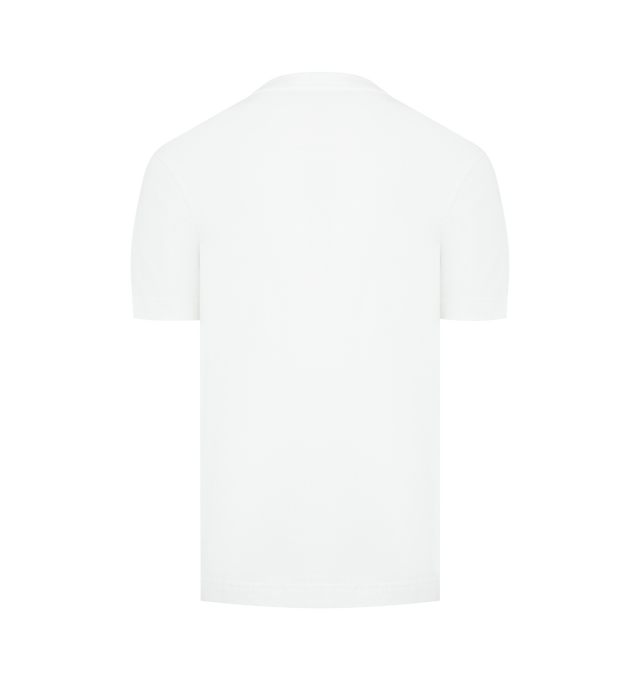 Image 2 of 2 - WHITE - JACQUEMUS Gros Grain Short-Sleeve T-Shirt featuring fitted shape, stretch cotton, ribbed crew neck, short sleeves, embroidered grosgrain logo on chest and above the hip length. 100% cotton. Made in Portugal.