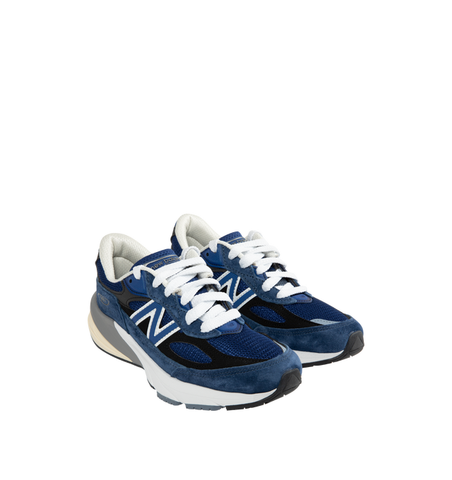 Image 2 of 5 - BLUE - NEW BALANCE 990V6 Sneaker featuring mesh upper, suede overlays, FuelCell foam, ENCAP midsole cushioning combines lightweight foam with a durable polyurethane rim, reflective accents and TPU back tab.