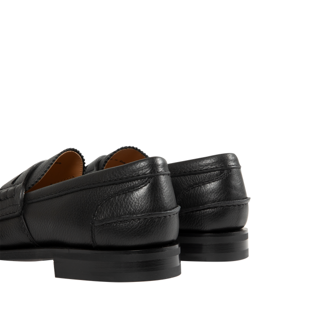 Image 3 of 4 - BLACK - CHURCH'S Soft Pembrey Loafer featuring signature apron stitching, grain calfskin upper, leather lining and footbed, soft rubber sole with Church's & Co. logo and flexible Goodyear 2.0 construction. Made in England.