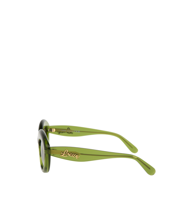 Image 2 of 3 - GREEN - LOEWE Curvy Cat Eye Sunglasses, 51mm featuring logo at temples. 100% UV protection. Made in Italy.