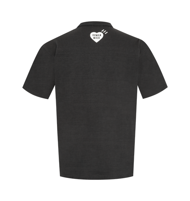 Image 2 of 2 - BLACK - HUMAN MADE Graphic T-Shirt featuring rounded body with no seams, double binder neck design for extra durability, polar bear graphic on the front and single heart logo on the back. 100% cotton. Made in Japan.